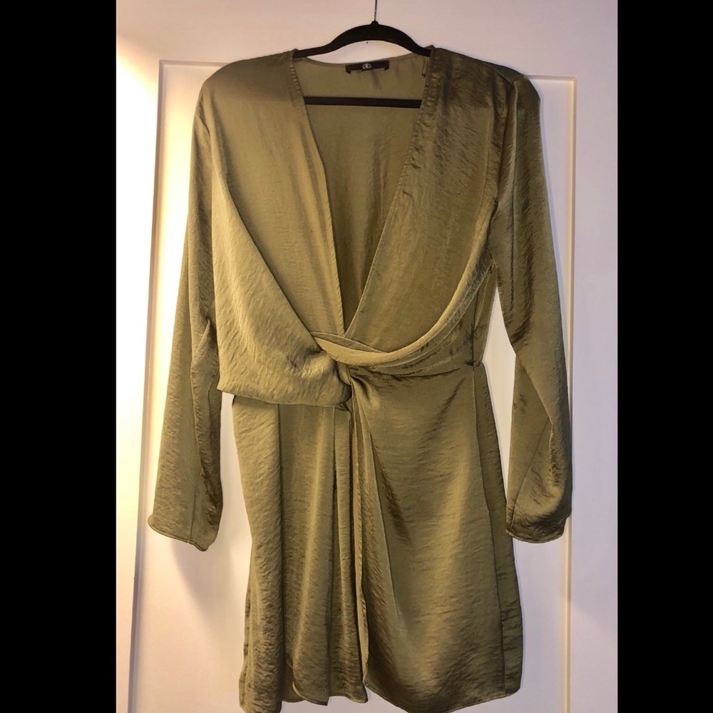 Olive green slip dress